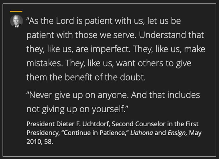 Quote from President Uchtdorf Quote from President Uchtdorf